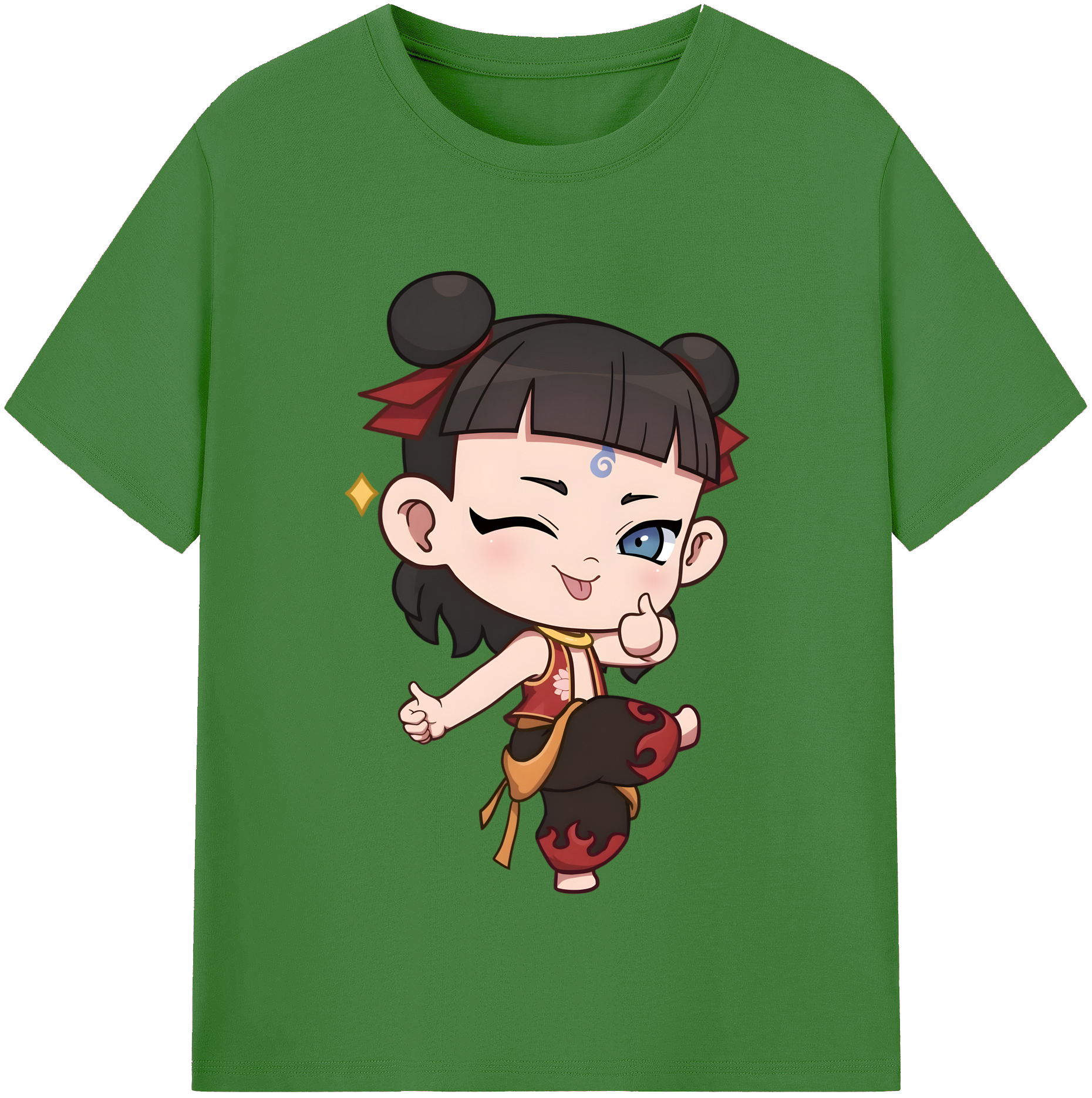 （画像用） Ne Zha 2 ナタ 魔童の大暴れ レディースカジュアルプリントTシャツ（綿100％）